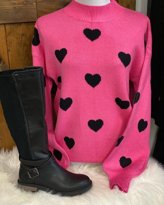 Lorelei Pink Heart Sweater