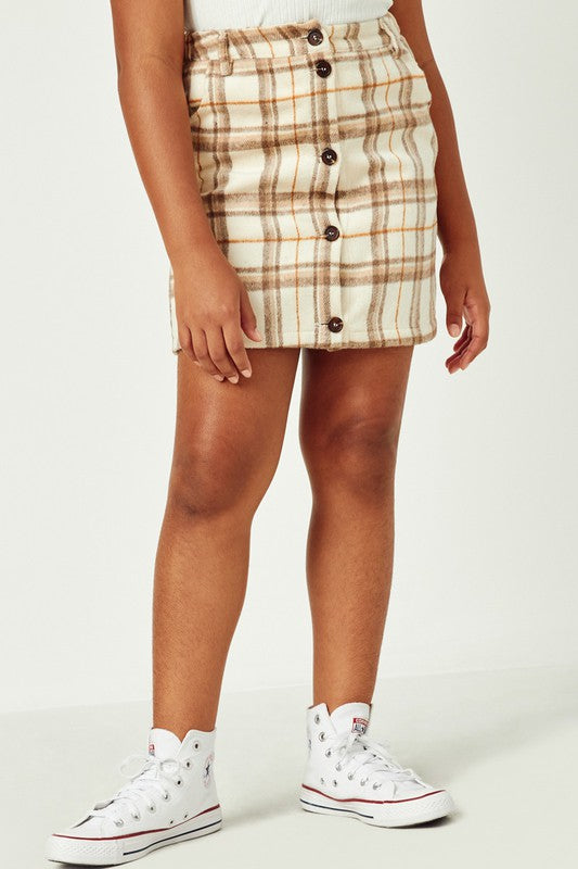 Beige plaid skirt