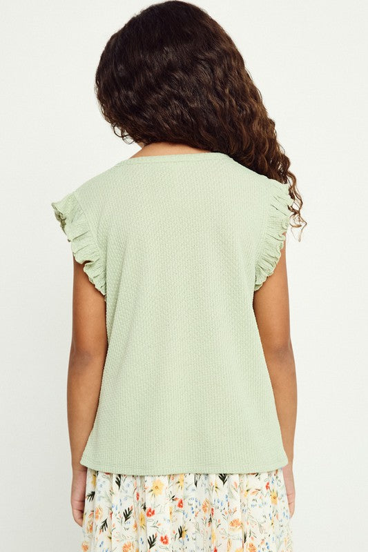 Athena Ruffle Sleeve Top